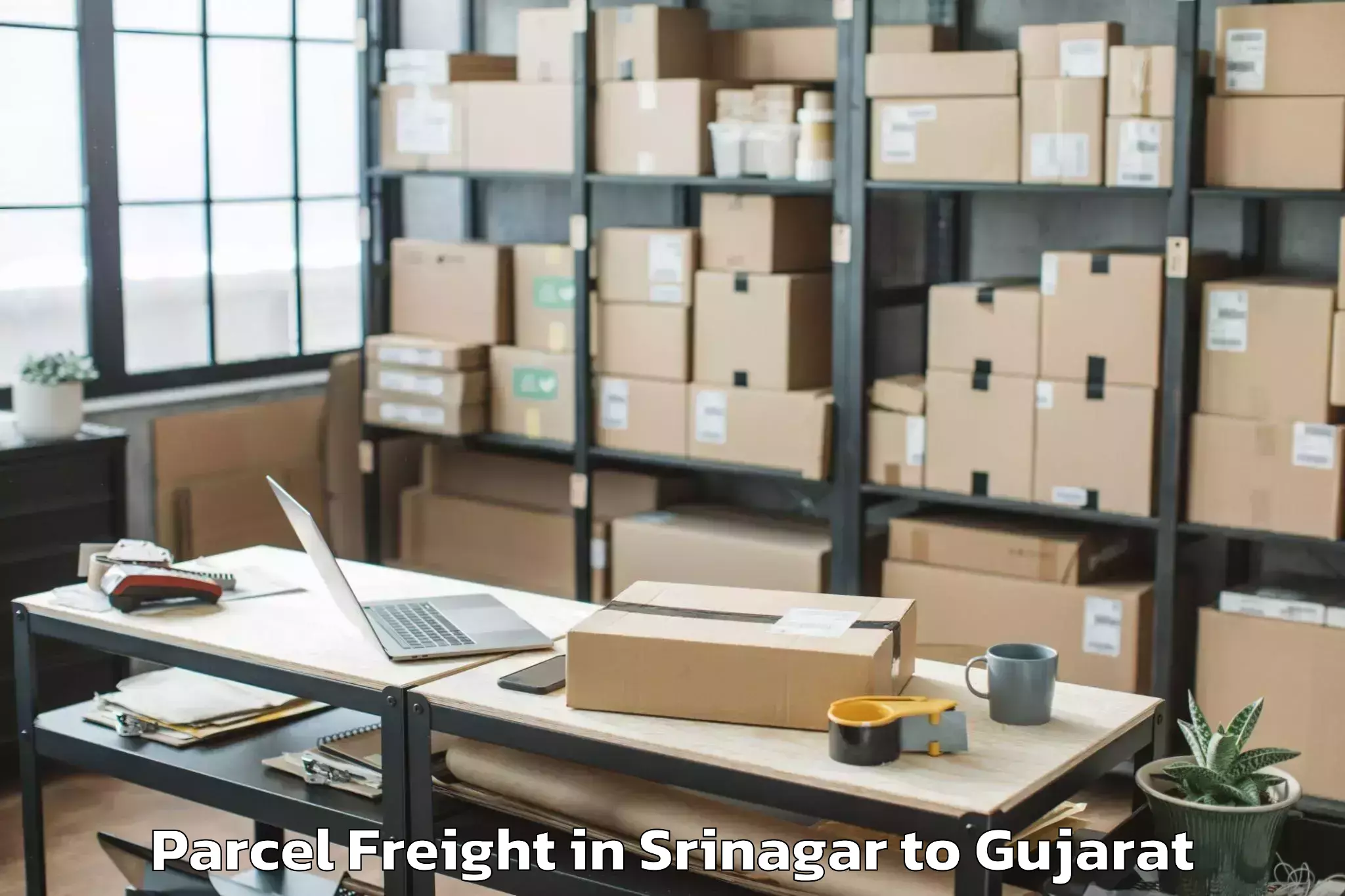 Book Srinagar to Jamjodhpur Parcel Freight Online